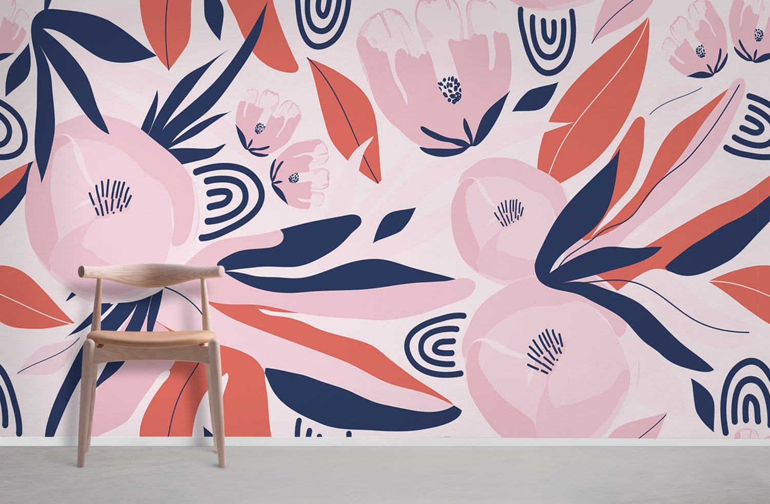 Pink Dream Flower Wallpaper Mural Room