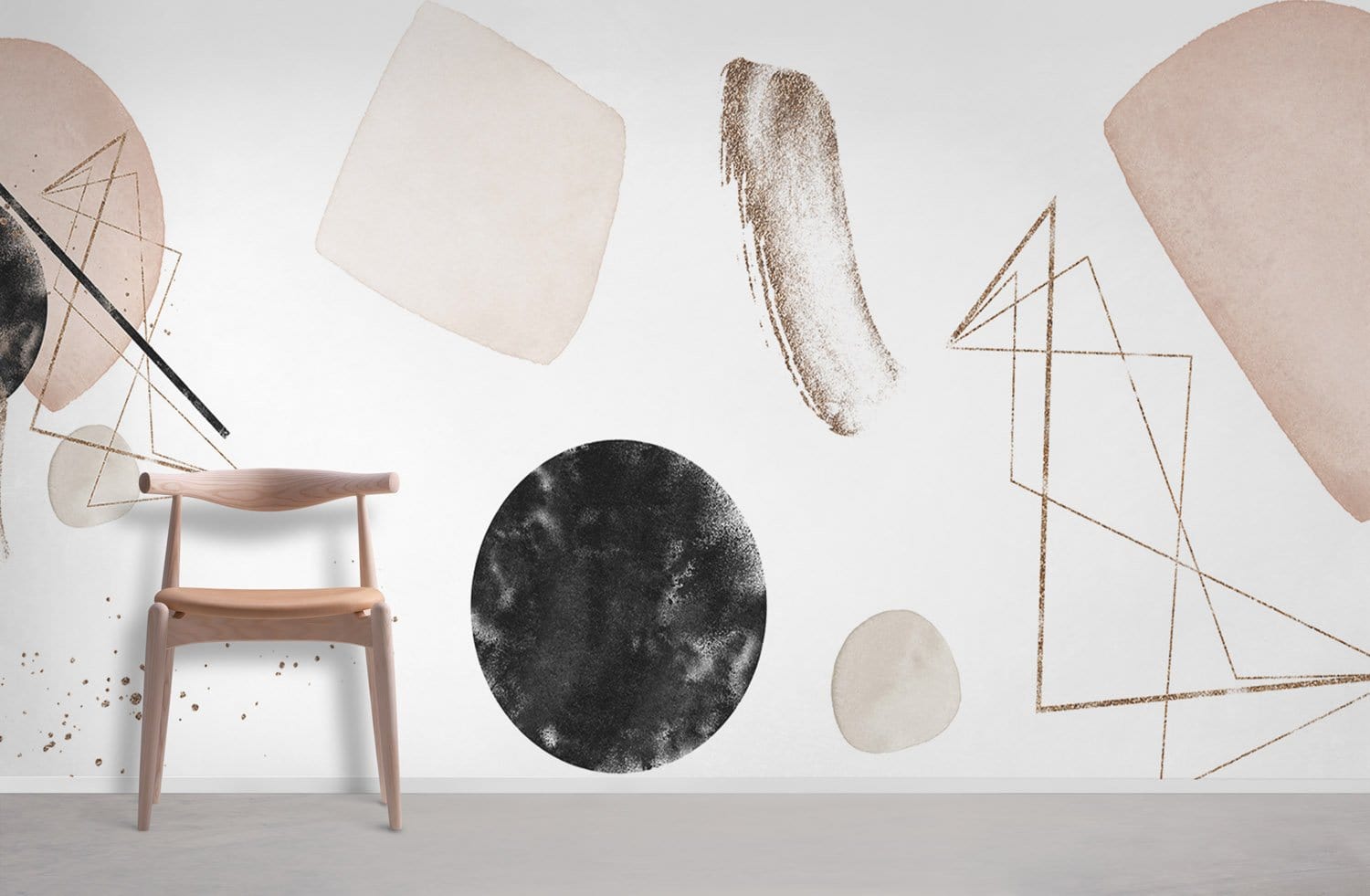 geometric wallpaper mural for bedroom