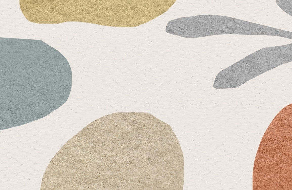 Muted Pastel Abstract Shapes Textured Contemporary Wallpaper for Modern Interiors