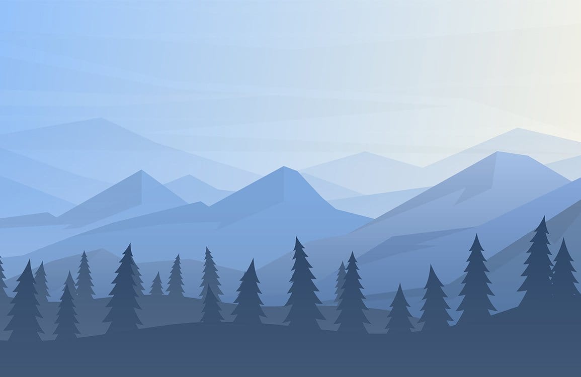 Serene Blue Mountain Landscape Mural Wallpaper - Nature-Inspired Tranquil Decor