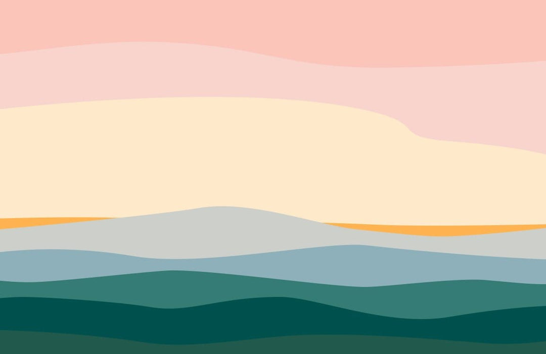 Abstract Pastel Sunset Landscape Mural Wallpaper - Modern Minimalist Wall Decor