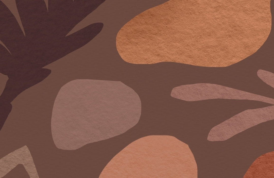 Earthy Tones Abstract Leaf Pattern Wallpaper for Modern Interiors
