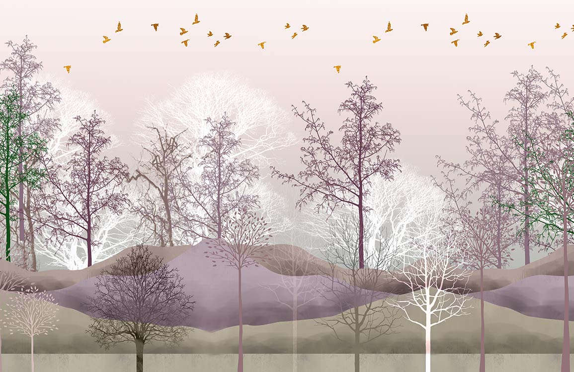 Tranquil Woodland Dreams Mural Wallpaper - Serene Nature Landscape Design