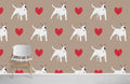 Dog & Heart Wallpaper Mural