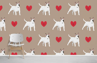 Dog & Heart Wallpaper Mural