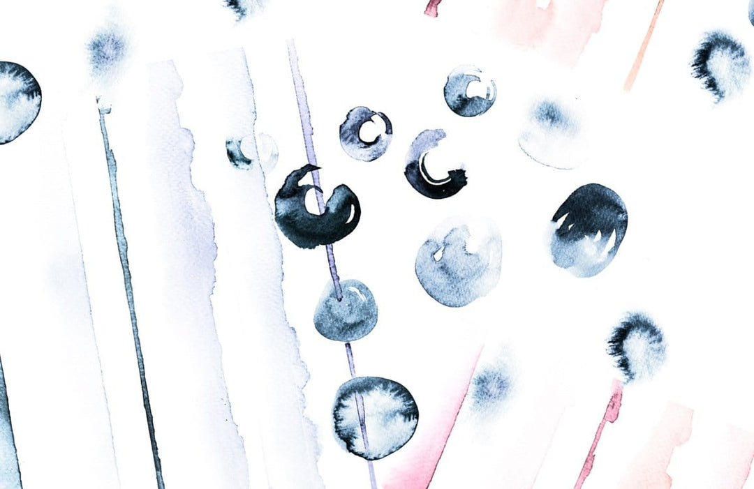 Abstract Monochrome Watercolour Bubbles Mural Wallpaper - Modern Artistic Design