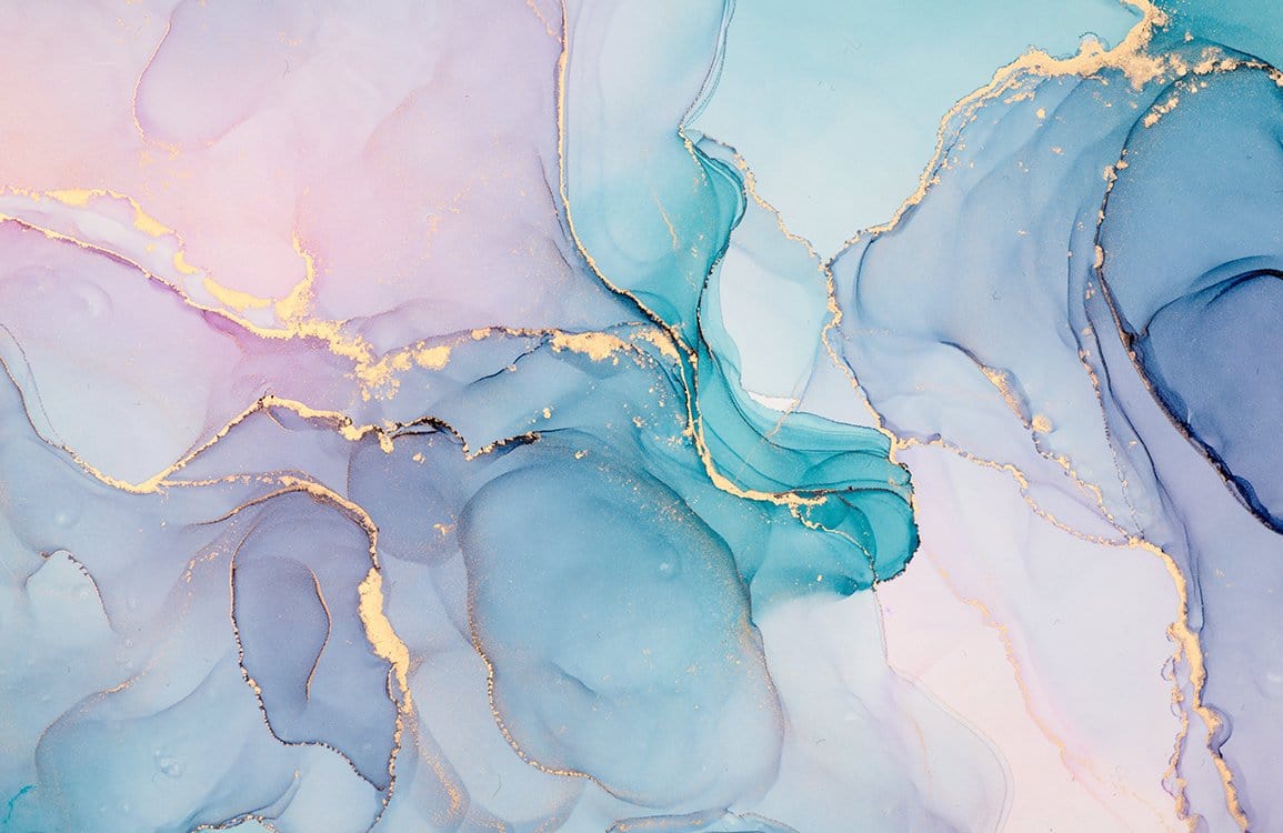 Elegant Pastel Watercolour Mural Wallpaper with Gold Accents for Modern Decor