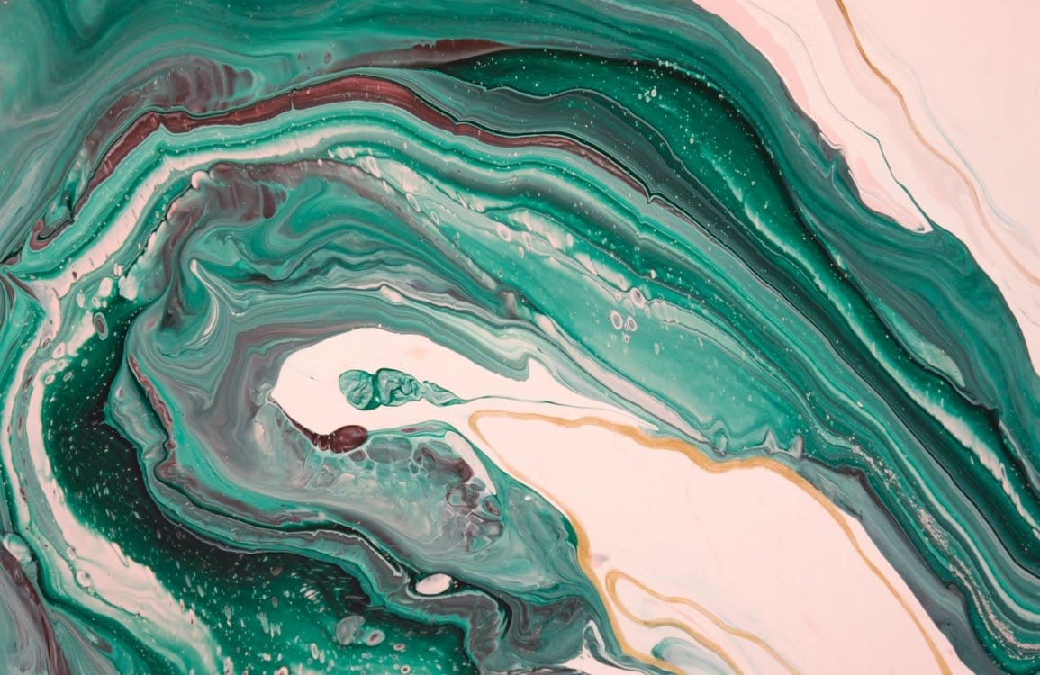 Emerald Marble Swirl Mural Wallpaper - Elegant Green Artistic Design