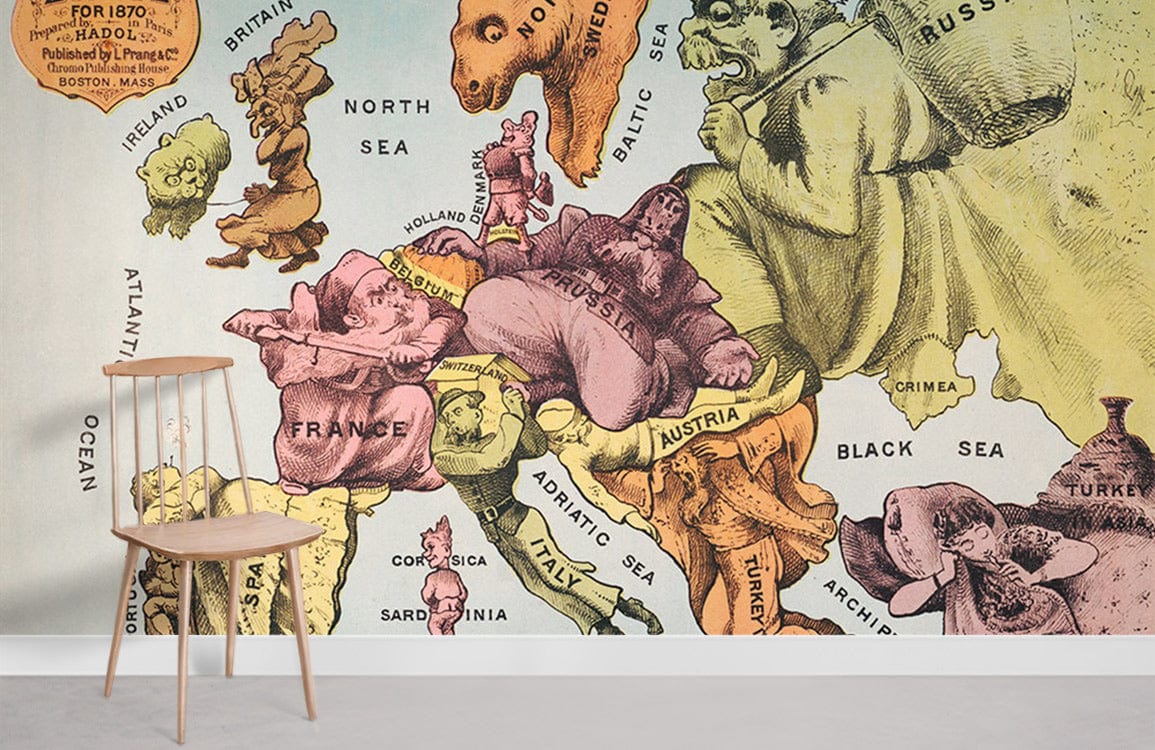 War Map of Europe Wallpaper Mural