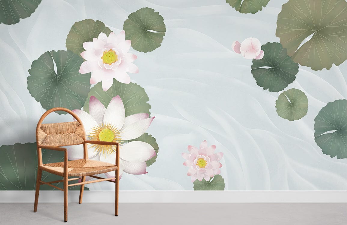 Water Lily Flower Wall Murals room
