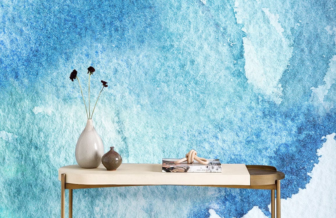 Watercolor Blue Bang Wallpaper Mural