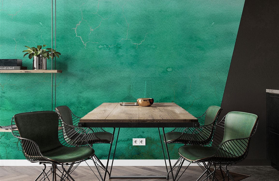 Watercolor Green Ink Wallpaper Mural