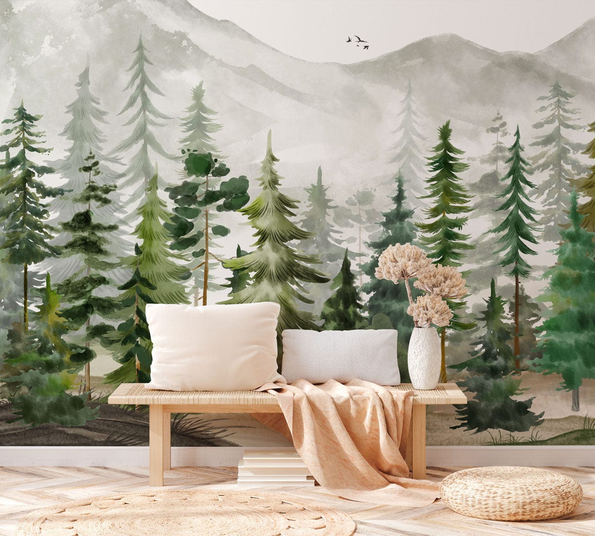 Forest top wall mural