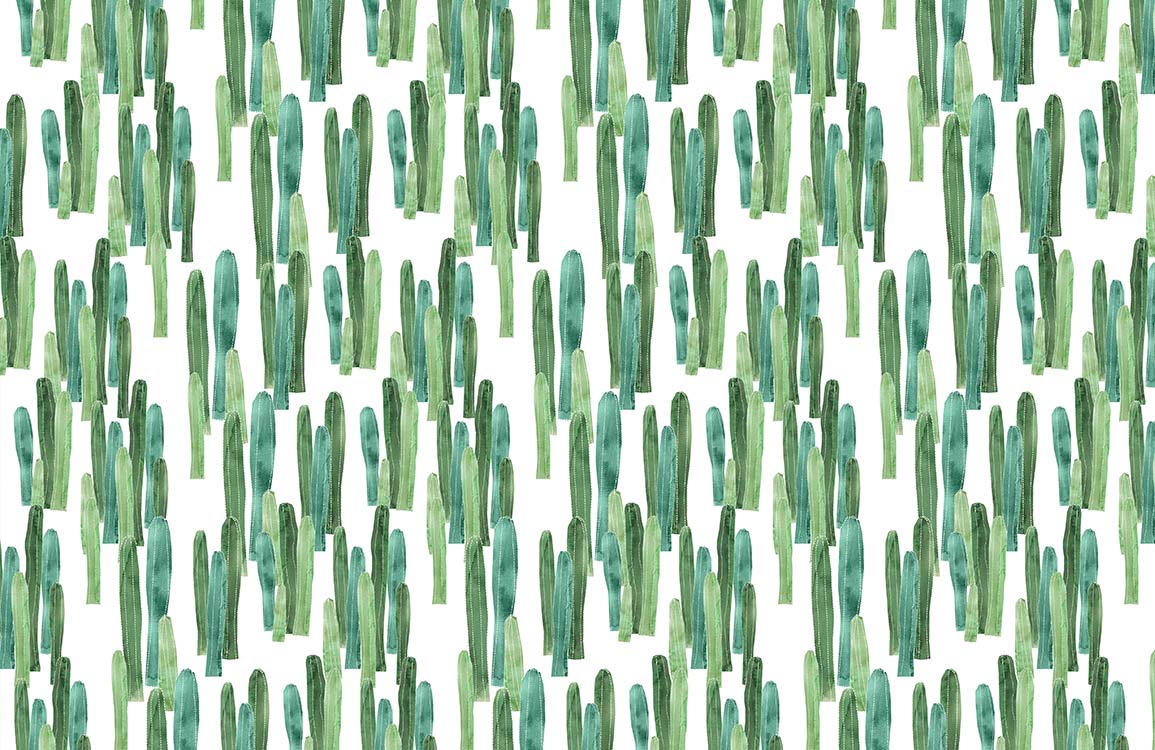 Watercolour Cactus Wallpaper Mural