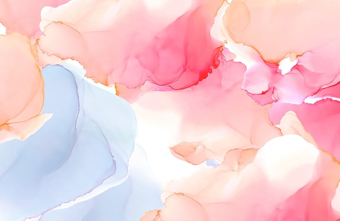 Abstract Pastel Watercolour Blend Mural Wallpaper in Pink and Blue Tones