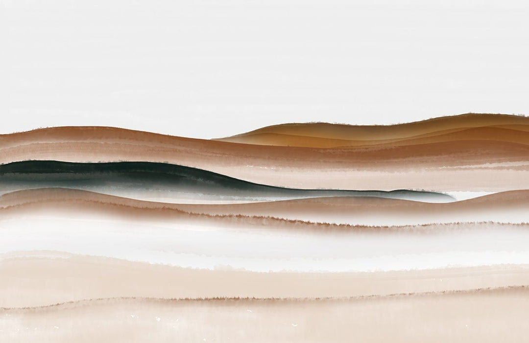 Contemporary Earthy Tones Abstract Landscape Mural Wallpaper for Modern Interiors