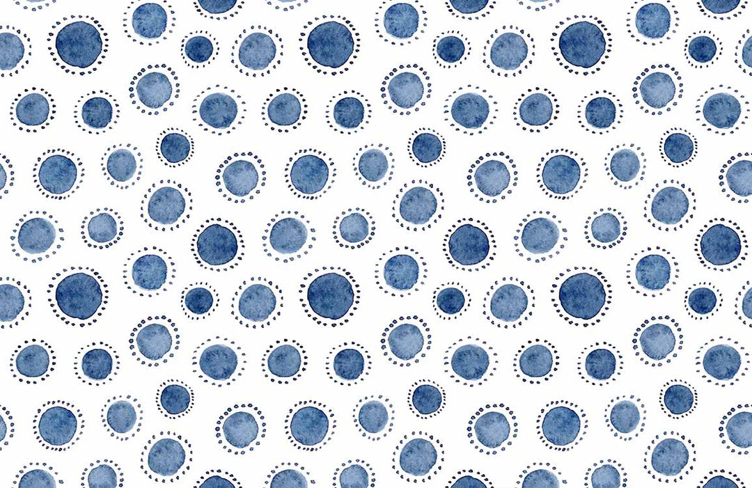 Navy Blue Watercolour Polka Dot Pattern Wallpaper for Modern Interiors