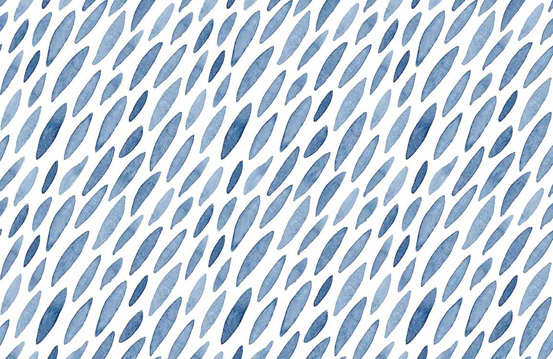 Blue Abstract Watercolour Leaf Pattern Wallpaper for Modern Homes Decor
