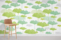 Watercolour Lotus Leaves Wallpaper Mural