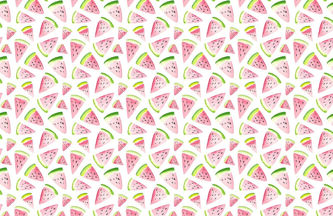 Vibrant Summer Watermelon Splash: Pink and Green Patterned Wallpaper Delight