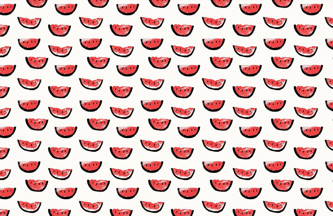 Playful Red Watermelon Pattern Wallpaper for Vibrant Summer Interiors