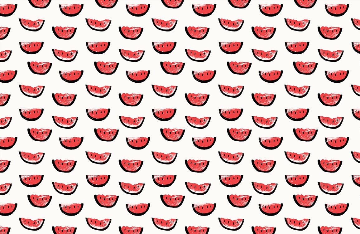 Playful Red Watermelon Pattern Wallpaper for Vibrant Summer Interiors