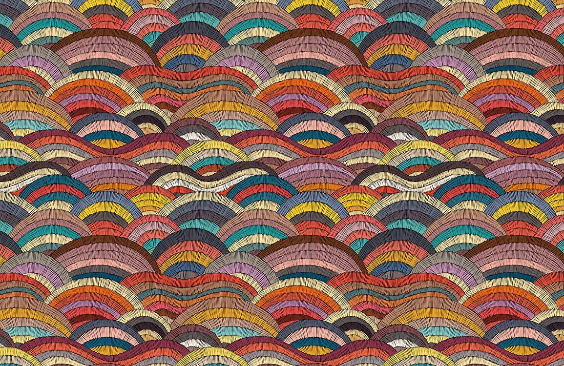 Wave Embroidery Wallpaper Mural