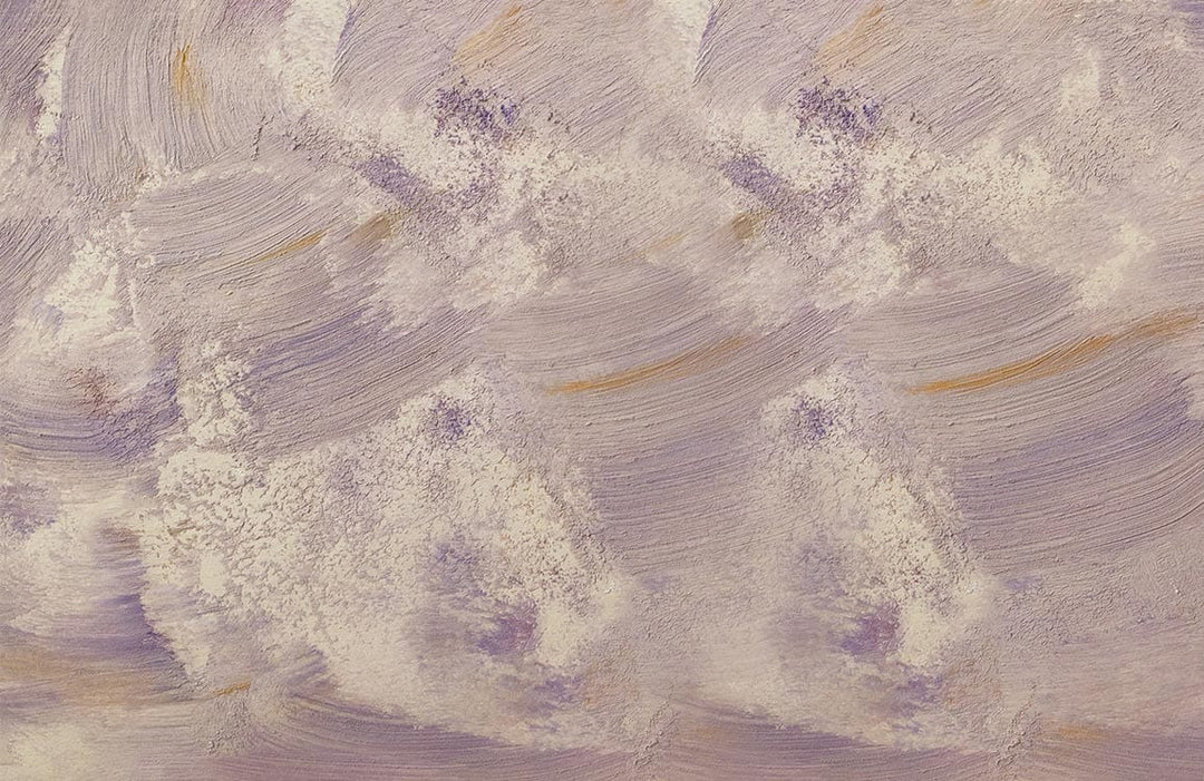 Lavender and Cream Abstract Textured Brushstroke Mural Wallpaper for Elegantly Serene Spaces