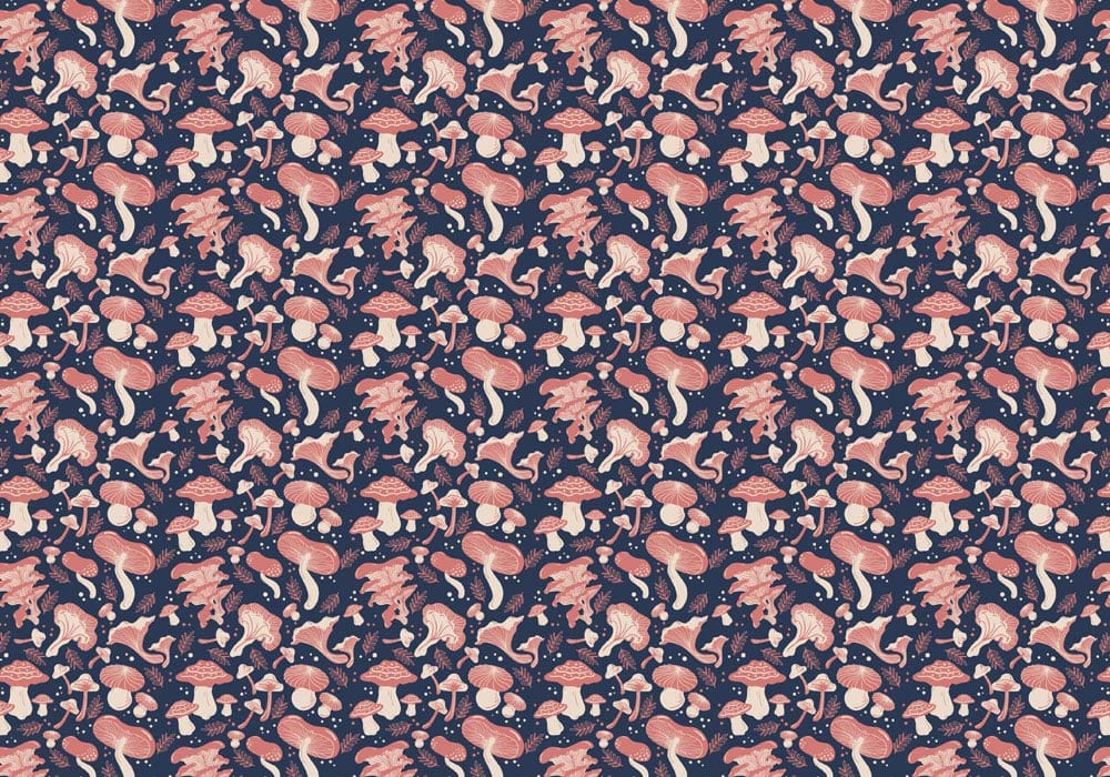Waving Mushrooms Wallpaper Mural