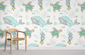 Whale & Turtle Wallpaper Mural