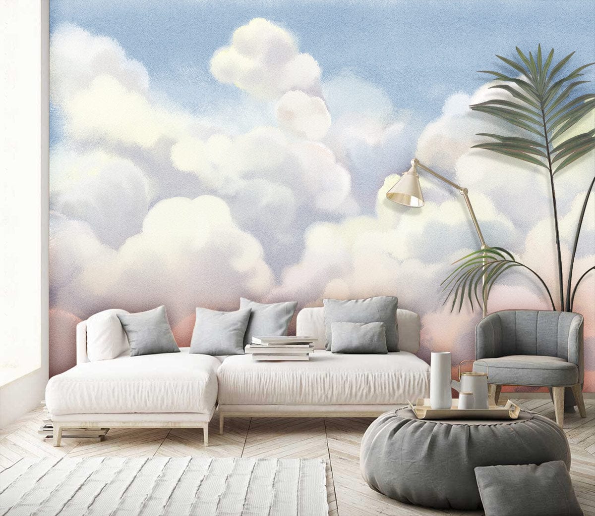 White Clouds Ⅱ Wallpaper Mural Livingroom