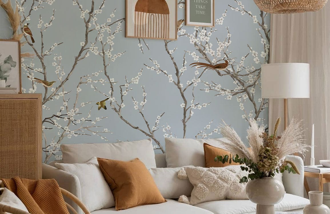 plum flower wallpaper mural living room decor