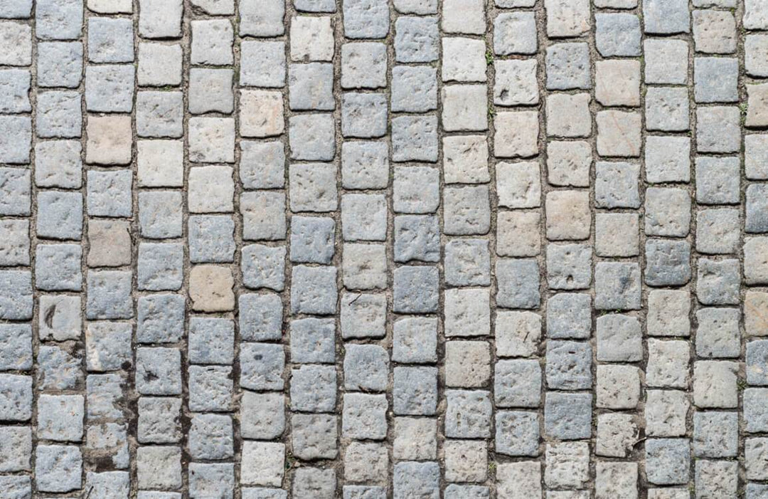 Vintage Cobblestone Pattern Wall Mural Wallpaper - Grey Beige Rustic Style