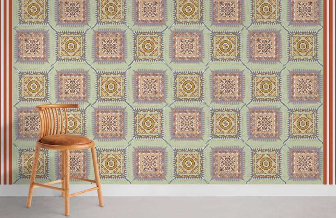 Wired Pattern Wallpaper Mural Room