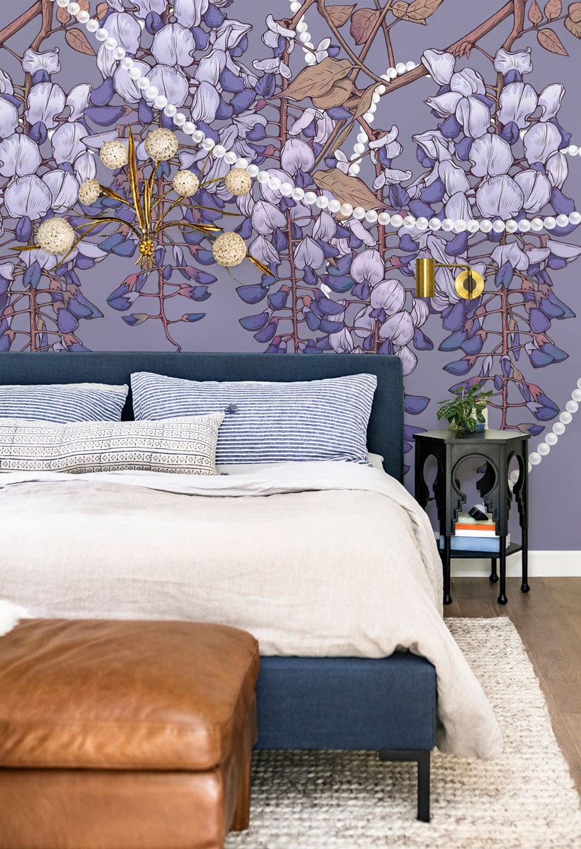 Wisteria Flower Wall Mural for Interior Decor | Flower Murals