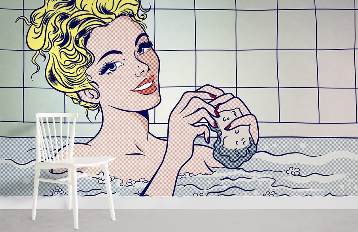 Woman in Bath Wallpaper Mural