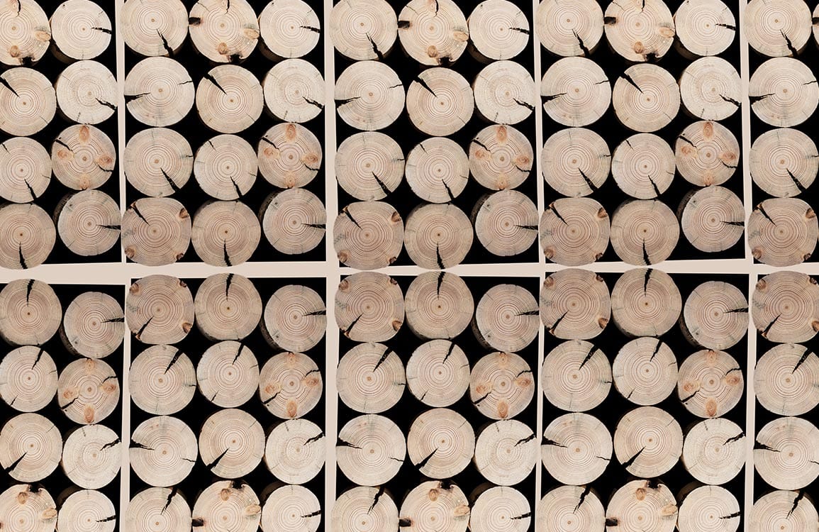Rustic Timber Log Pattern Wallpaper - Natural Wood Texture Design