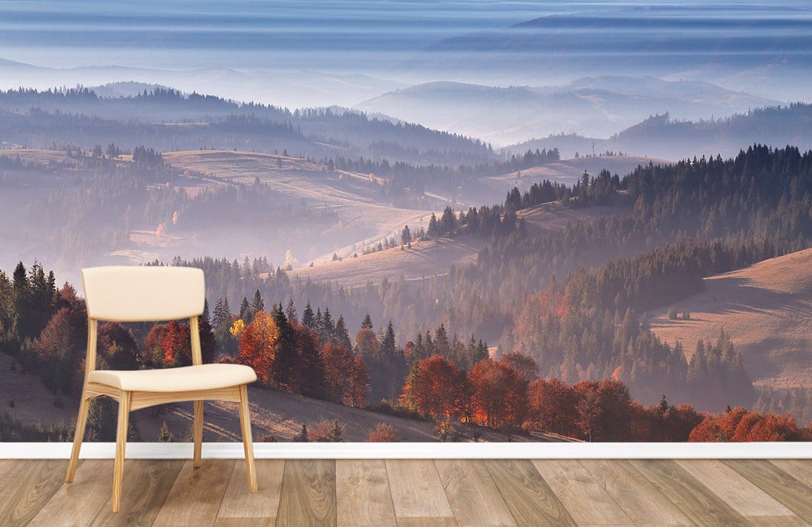 Woods and Sea of Clouds wallpaper mural