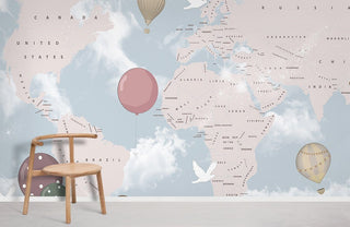 World Map Wallpaper Mural
