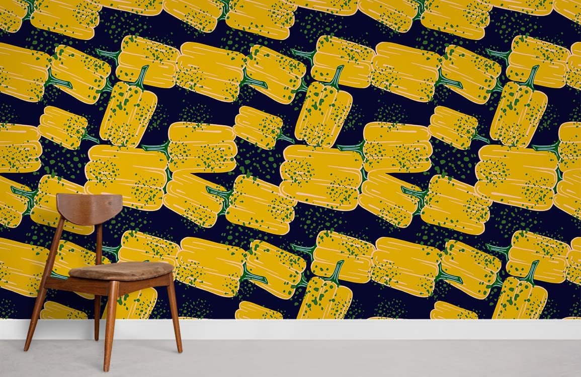 Yellow Bell Pepper Mural Wallpaper Room
