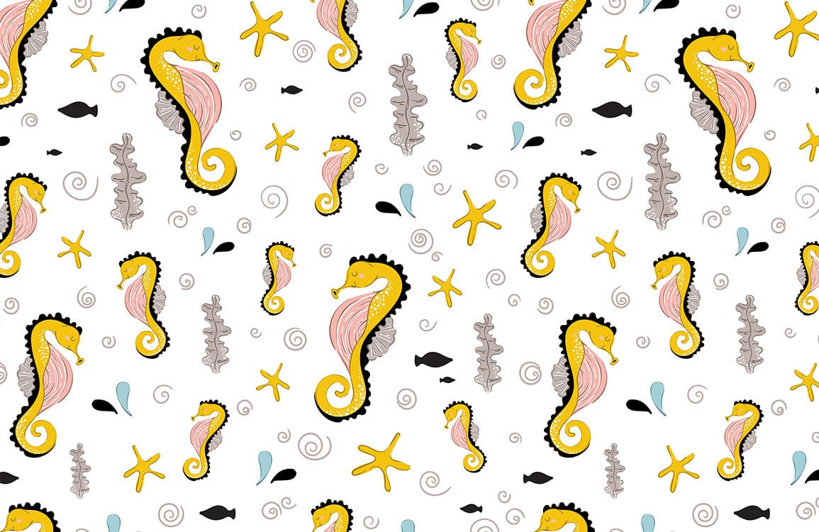 Seahorses & Starfishes Wallpaper Mural