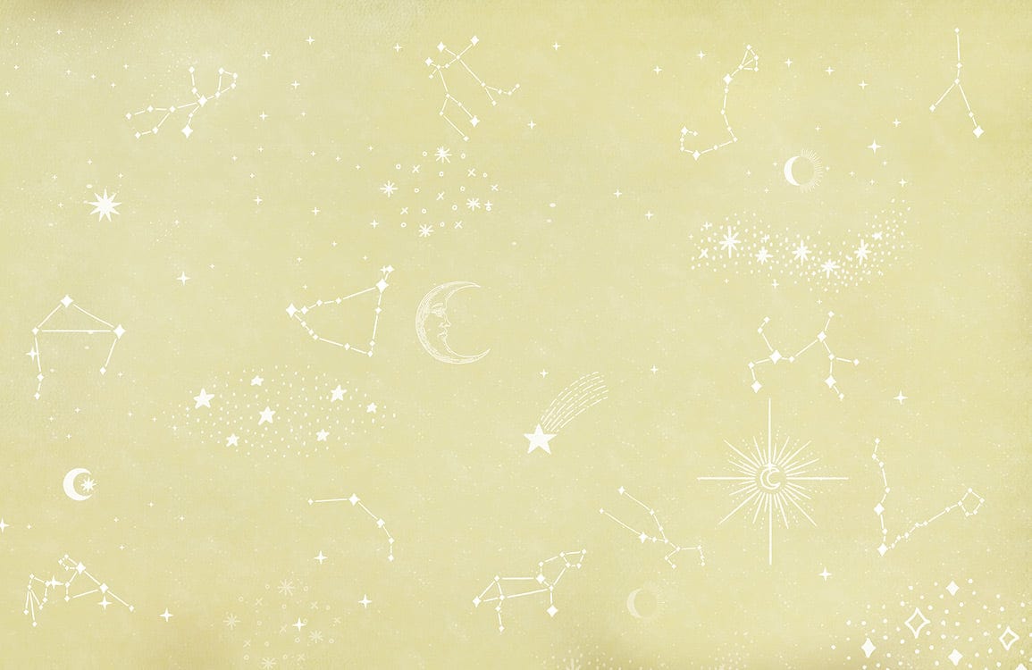 Celestial Dreams: Beige Constellation Pattern Mural Wallpaper for Cosmic Interiors