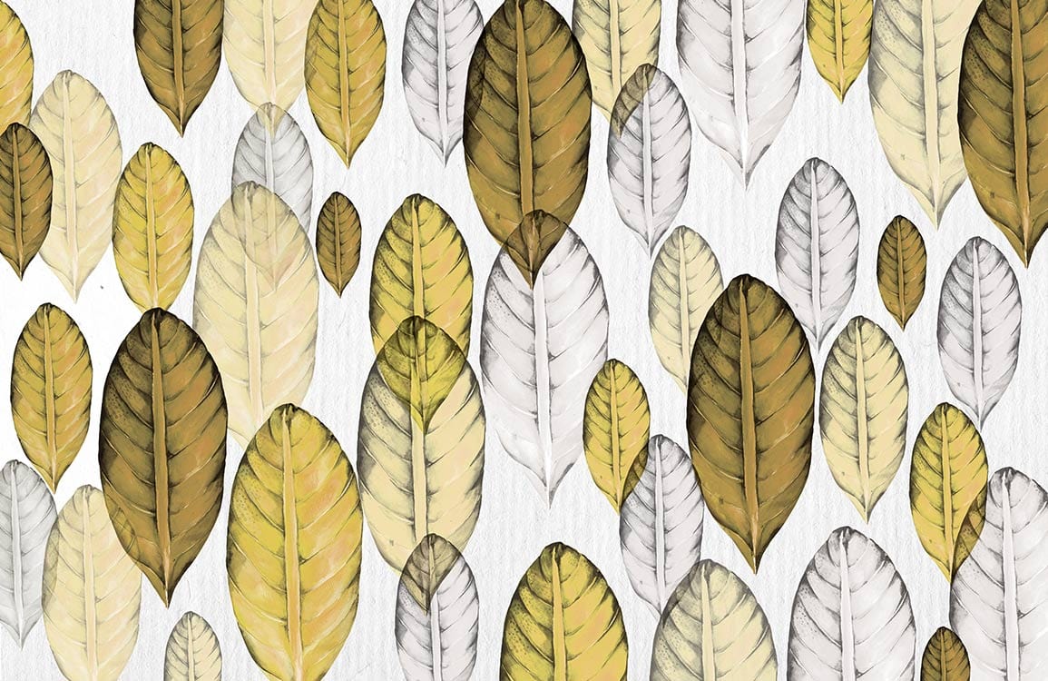 Autumnal Forest Leaf Patterned Wallpaper in Earthy Tones for Contemporary Interiors
